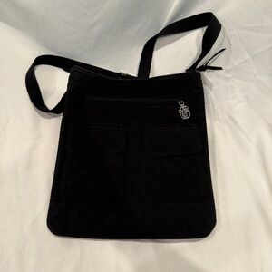 Vera Bradley Black Micro Fiber Hipster Crossbody